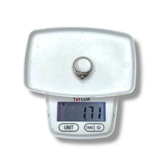 Sterling Silver Malachite Ring Size 5 - Picture 8 of 8